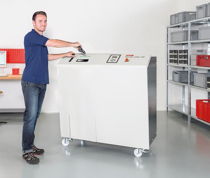 Produktbild HSM Powerline HDS 150 Festplattenvernichter, 1-stufig, Streifen: 40 mm (Streifenschnitt)