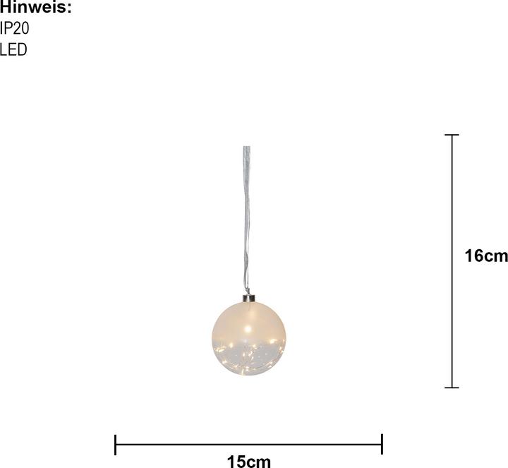 Actual product image Star Trading Glass Bauble Glow
