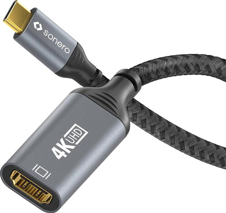 Immagine prodotto Sonero Adattatore USB-C/HDMI, 4K60, 18Gbps, maschio/femmina, grigio/nero, 10 cm (HDMI, 15 cm)
