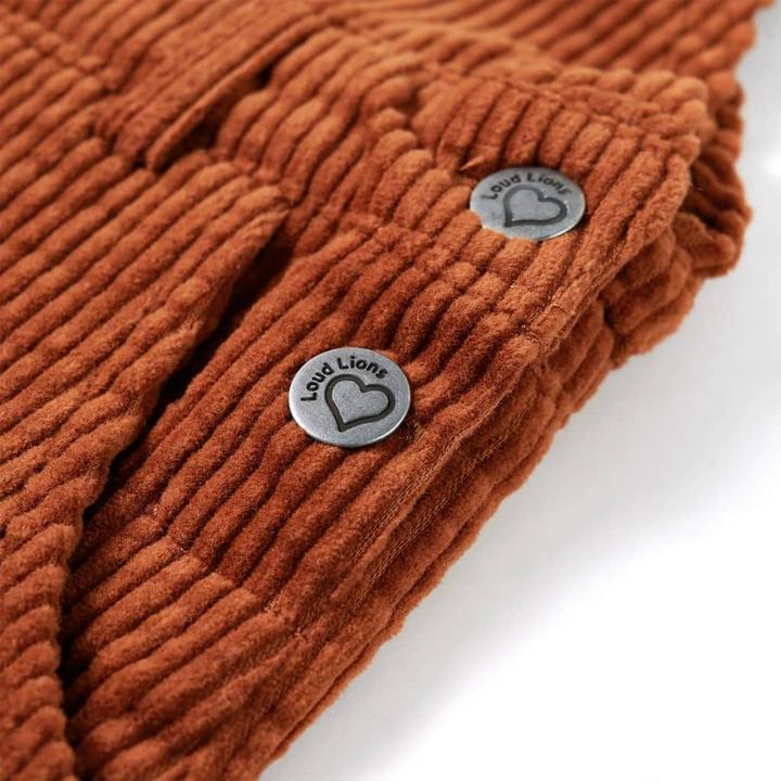 Image du produit VidaXL Salopette enfant velours côtelé Cognac 104,Matière : 100 (104)