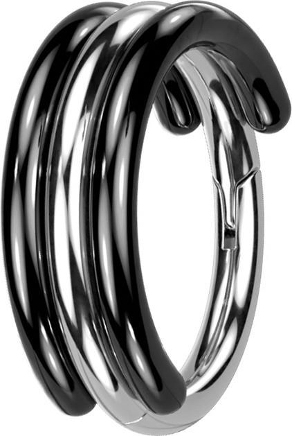 Actual product image Star Piercing Micro segment ring foldable silver two rim tyres black (without brass, Titanium G23)
