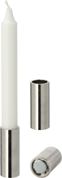 Actual product image Novaliv Set of 2 stick candle holders SILVER 2,5x5cm Christmas decoration candle holder magnet metal