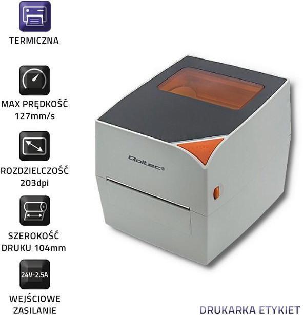 Image du produit Qoltec Imprimante thermique d'étiquettes (203 dpi)
