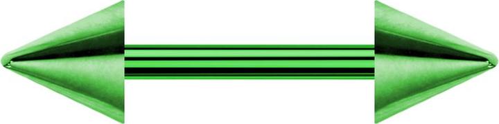 Image du produit Star Piercing Barbell vert avec deux cônes (sans laiton, Titane G23)