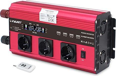 Lvyuan Wechselrichter 2500W / 5000W Spitze 12V 230V