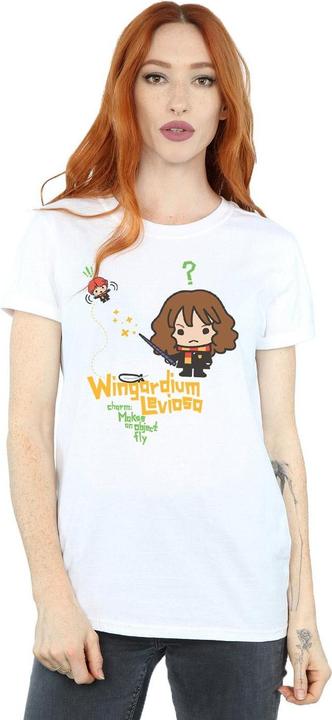 Actual product image Womens/Ladies Hermione Granger Wingardium Leviosa Junior Cotton Boyfriend T-Shirt (L)