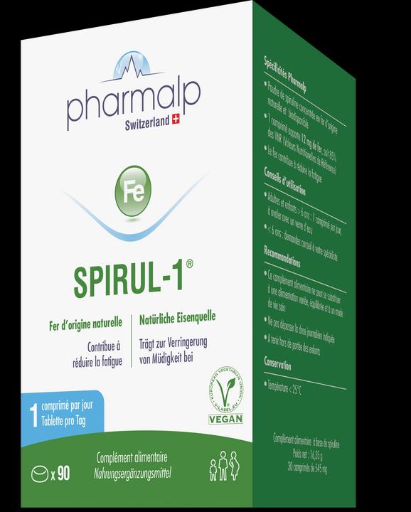 Nutritional values and ingredients Pharmalp Spirul 1 (1 Piece, Pills, 84 g)
