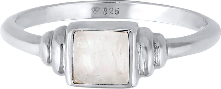 Actual product image Elli PREMIUM Ring Moonstone Square Vintage 925 Silver (54, 925 Silver)