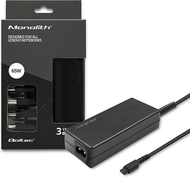 Actual product image Qoltec 51761 - Notebook - Indoor - 220 - 240 V - 50 - 60 Hz - 65 W - Black (65 W)