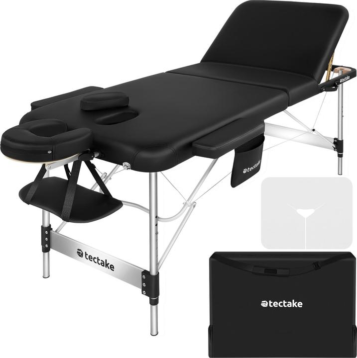 tectake 3 Zonen Massageliege mit 5cm Polsterung und Aluminiumgestell