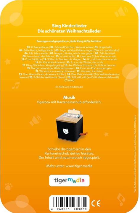 Immagine prodotto Tigermedia tigercard - Canta Kinderlieder - Le più belle canzoni di Natale (Tedesco)