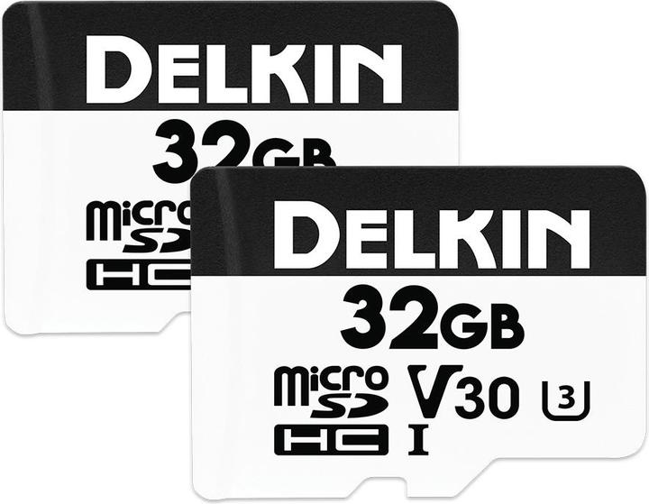 Produktbild Delkin 2x HYPERSPEED UHS-I (V30) microSD 32GB R:100MB/s W:75MB/s (32 GB, microSD, UHS-I)