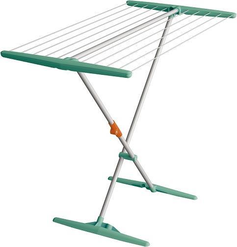 Juwel Superdry Basic Wäscheständer (mit Wäscheleinen, Trockenlänge 11 m, Farbe mint, Aluminium, für