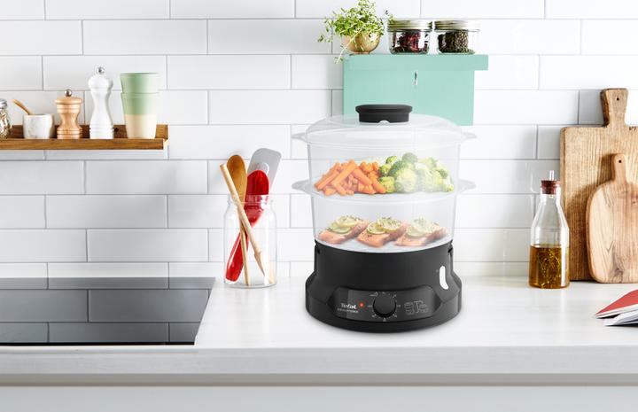 Productafbeelding Tefal Minicompact VC139810 stoomkoker 2 mandjes Vrijstaand Zwart