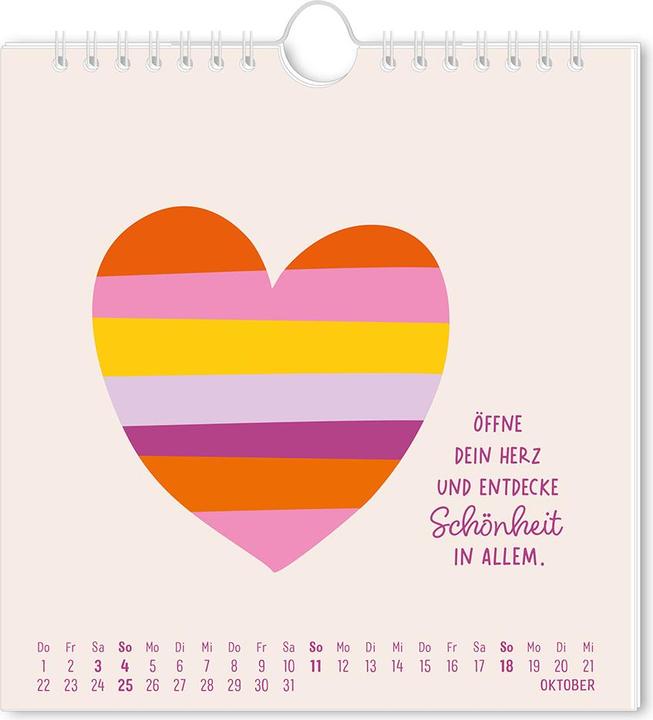 Produktbild Postkartenkalender 2026 Herzensjahr (16 x 17 cm, Harter Einband, Deutsch)