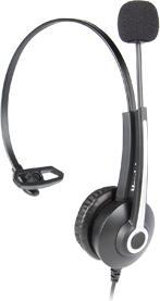 Produktbild Hamlet HHEADM-UJM Headset und Ohrhörer Verkabelt A USB Büro Typ A Schwarz