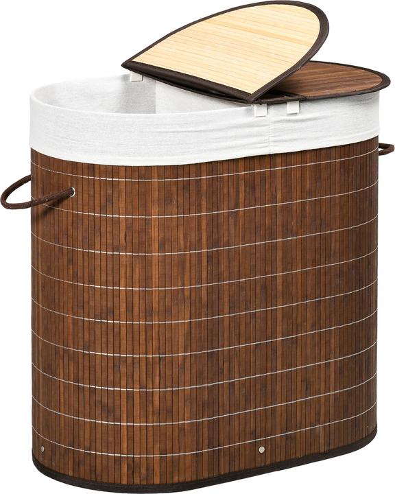 Actual product image Homcom Laundry basket with wing lid and 2 compartments (50 l)