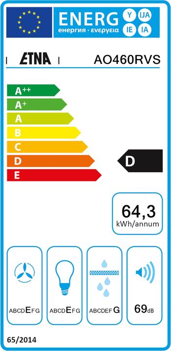 Energie-Label Etna AO460RVS (Unterbauhaube)