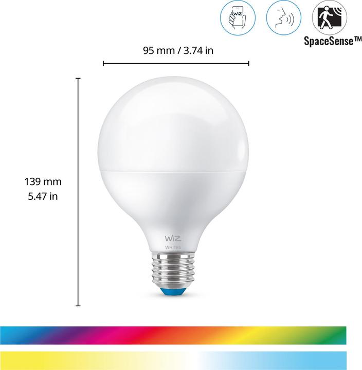 Actual product image WiZ Tunable White Globe (E27, 11 W, 1055 lm, 1 x, F)