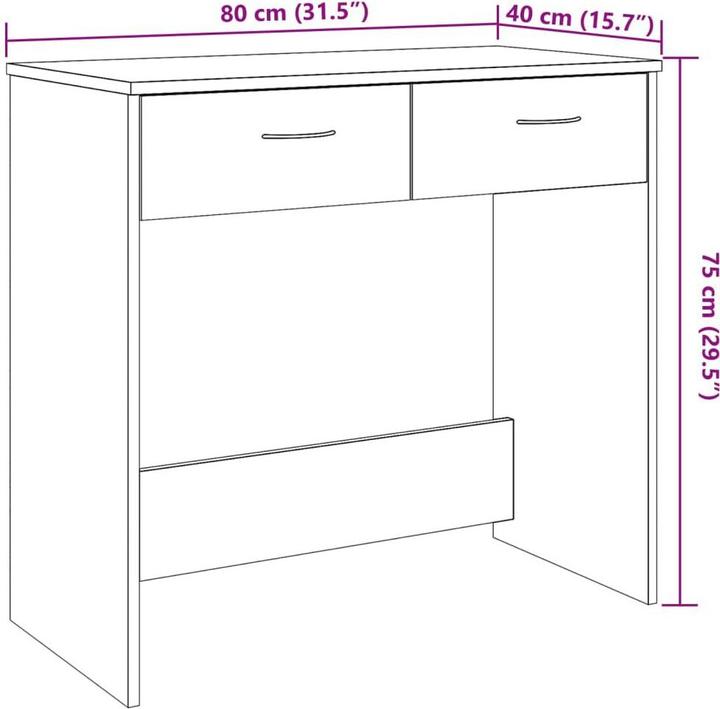 Actual product image VidaXL Schreibtisch Bürotisch Computertisch Arbeitstisch Tisch Altholz-Optik (80 x 40 x 75 cm)