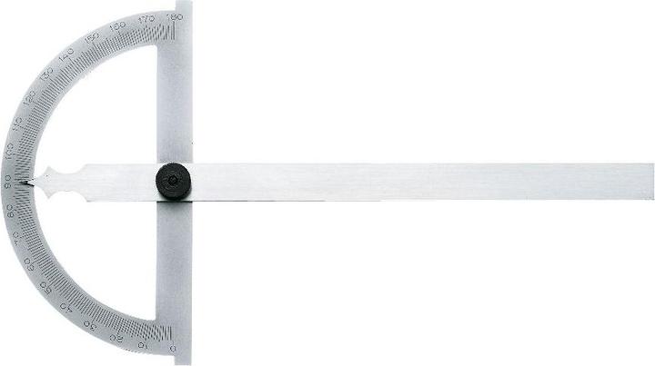 Actual product image RB Messwerkzeuge Protractor 120 mm measuring range 0-180°, rail length 150 mm steel