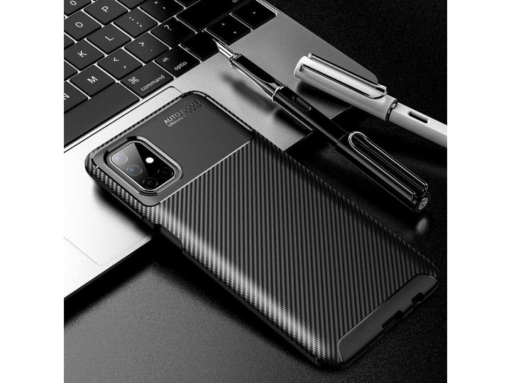 Actual product image Screenguard Samsung Galaxy M51 Cover Carbon Design TPU Case (Samsung Galaxy M51)