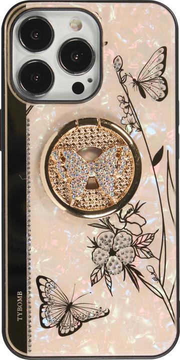 Image du produit PhoneLook Coque Nacre papillon strass avec support vidéo (Apple iPhone 13 Pro Max)