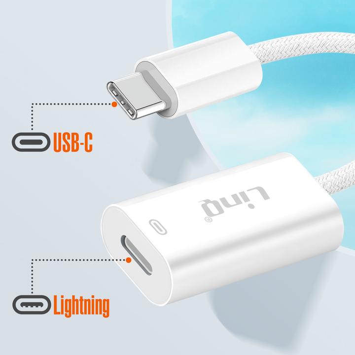 Actual product image LinQ USB-C / Lightning charging and data adapter (USB Type C, Lightning)