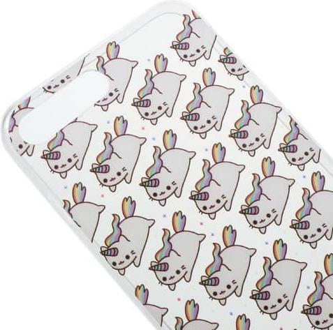 Produktbild Ueli Express iPhone 8 Plus / 7 Plus Super Slim Gummi Hülle TPU Einhorn Katze (Apple iPhone 8 Plus, Apple iPhone 7 Plus)