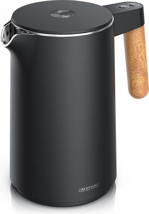 Produktbild Arendo Edelstahl Wasserkocher 1,5 L, 2200 W, Temperatureinstellung 45°C-100°C, Warmhaltefunktion, Schwarz (1.50 l)