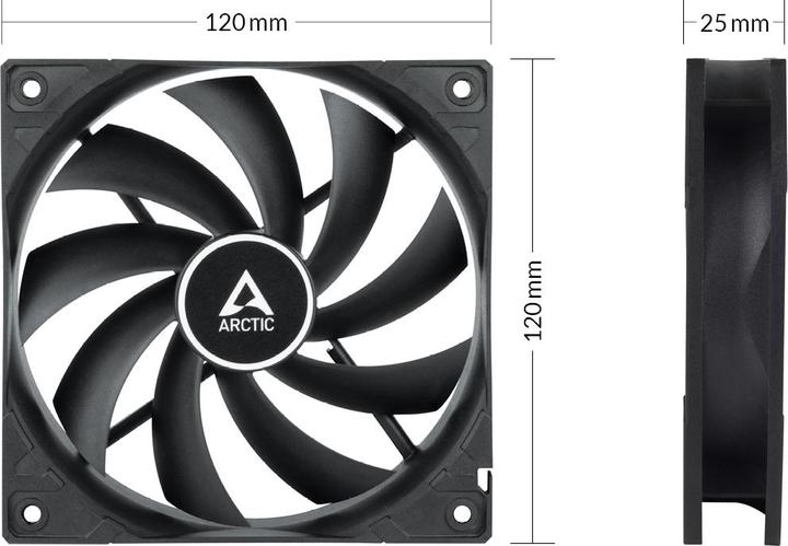 Actual product image Arctic F12 PWM PST CO fan (120 mm, 1 x)