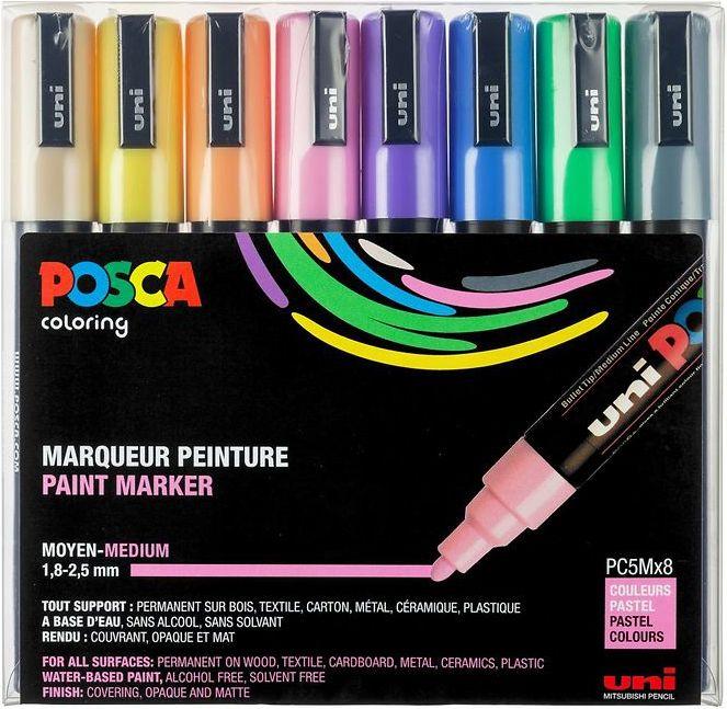 Actual product image Posca Marker PC-5M round tip (multicolour, 2.50 mm, 8 x)