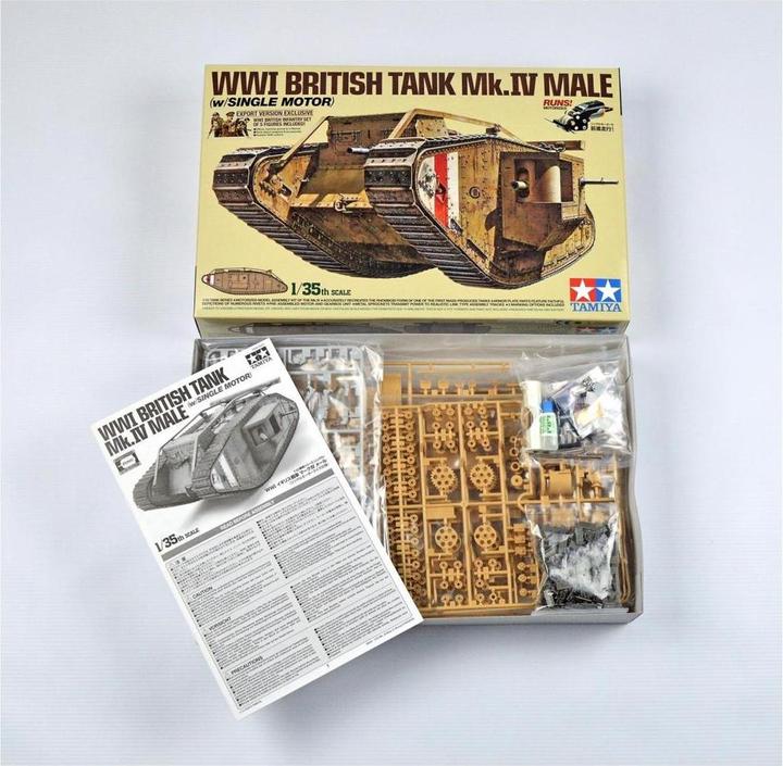 Actual product image Tamiya British Tank Mk.IV Male with engine