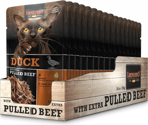 Immagine prodotto Leonardo Cat Food Anatra e manzo tirato (Adulto, 1 pz., 70 g)