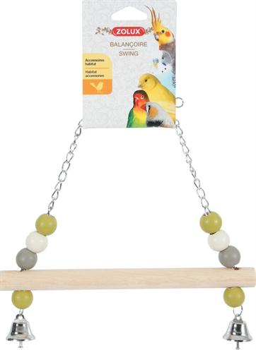 Actual product image Zolux Swing with wooden bar and little bell on a metal chain