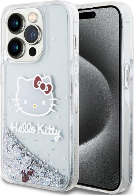 Actual product image Hello Kitty HKHCP14XLIKHET iPhone 14 Pro Max 6.7" srebrny/silver hardcase Liquid Glitter Charms Kitt (Apple iPhone 14 Pro Max)