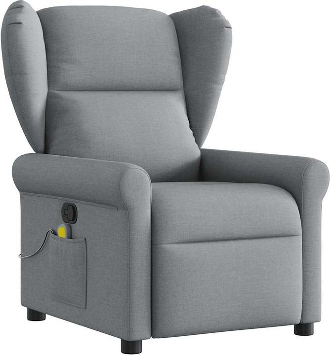 VidaXL Massagesessel Hellgrau Stoff Massage TV-Sessel