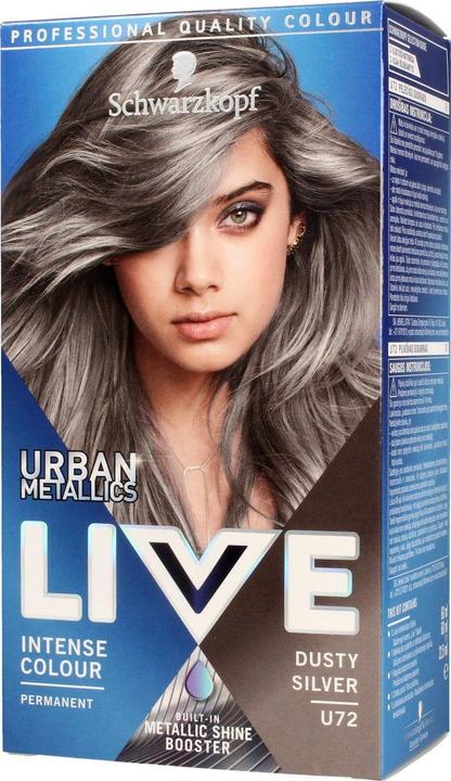 Schwarzkopf Live Urban Metallic Hair Dye U72 Dusty Silver (U72 Dusty Silver)