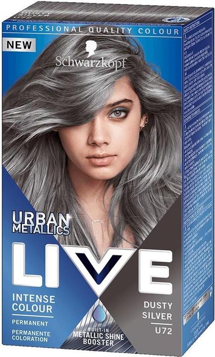 Actual product image Schwarzkopf Live Urban Metallic Hair Dye U72 Dusty Silver (U72 Dusty Silver)