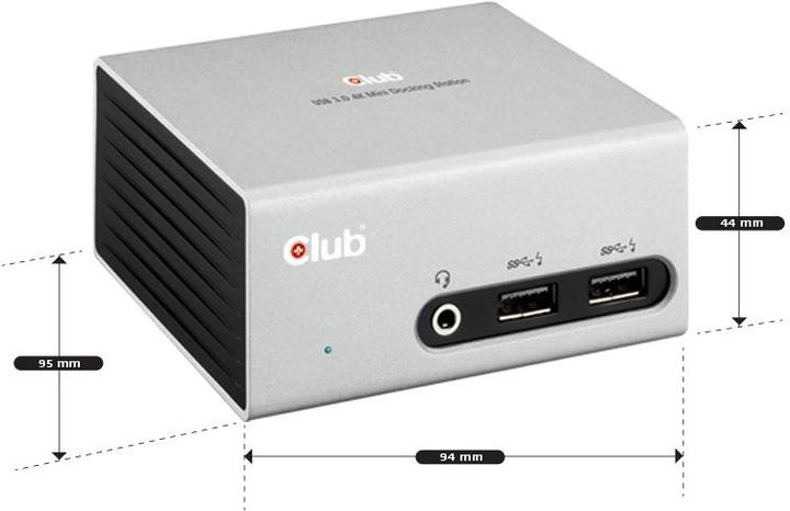 Actual product image Club 3D CLUB3D SenseVision USB 3.0 4K UHD Mini Docking Station (USB-C, 4 Ports)