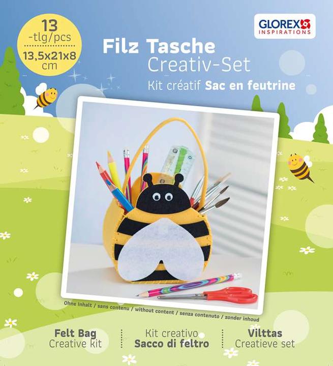 Produktbild Glorex DIY Filz Tasche, Biene 15x13x8cm