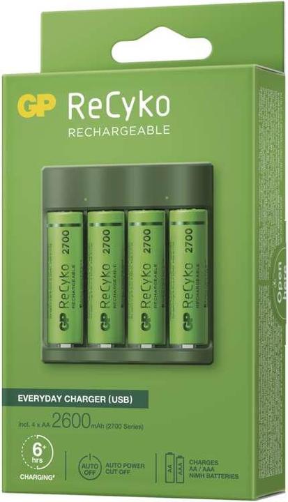Produktbild GP Batteries Standard Series B52427U battery charger Household battery DC (5 Stk., AA, AAA, 2700 mAh, Ladegerät inkl. Akku)