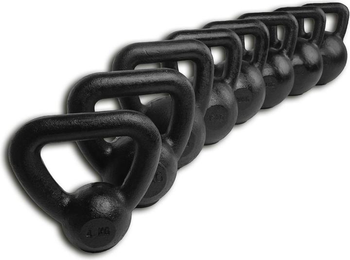 Immagine prodotto Tunturi Gusseisen Kettlebell mit Gummi Boden (1 x 24 kg)