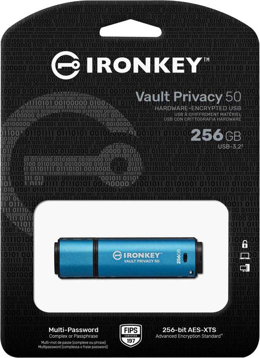Produktbild Kingston IronKey Vault Privacy 50 (256 GB, USB-A, USB 3.2)