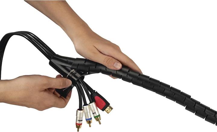 Produktbild Hama Flexibler Spiral-Kabelschlauch, universal, 20 mm, 2,5 m, Schwarz (Kabelspiralschlauch, 250 cm)
