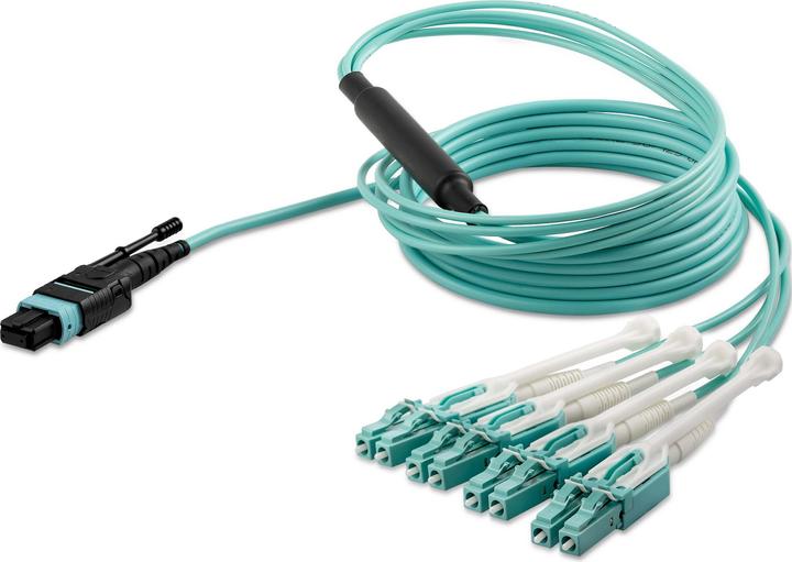 Produktbild StarTech MPO8LCPL2M Glasfaserkabel MPO/MTP 8x LC OM3 Aqua-Farbe (2 m)