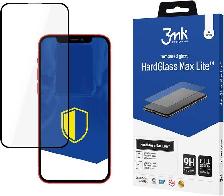3MK HardGlass Max Lite for iPhone X black frame (1 Stück, Apple iPhone X)