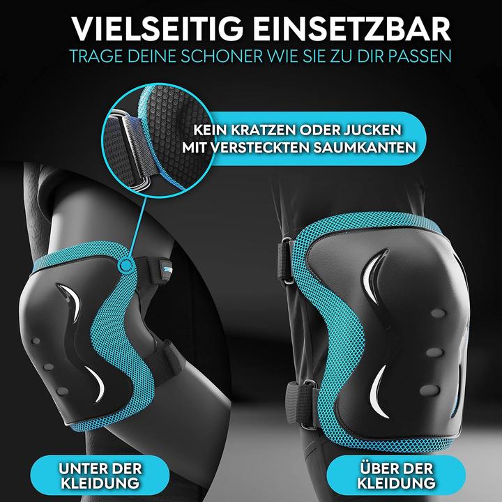 Actual product image Skatewiz Skate protector set (L, Wrist protectors, Elbow protectors, Knee pad, 6 pieces)