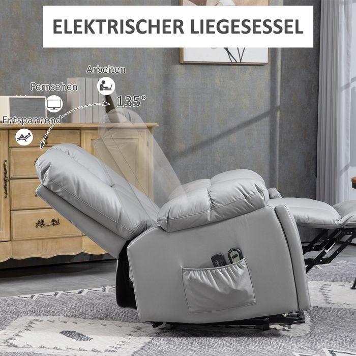 Produktbild Swisshandel24 elektrisch Fernsehsessel, mit 8 Massagepunkten, 135° neigbar, Taschenfederkern, Fernbedienung, Dunke