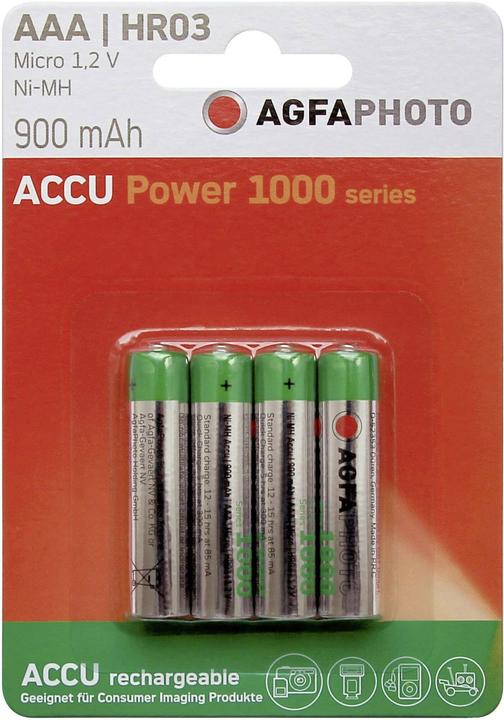 Produktbild AGFAPHOTO Accu HR03 900 mAh (4 Stk., AAA, 900 mAh)